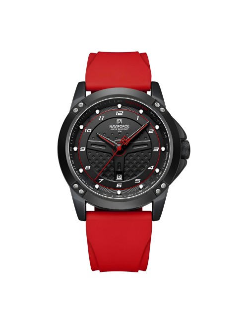 Reloj Naviforce Casual Nf8031 Crono Hombre Goma + Estuche
