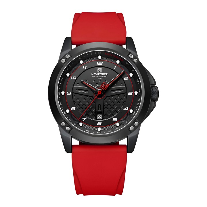 Reloj Naviforce Casual Nf8031 Crono Hombre Goma + Estuche