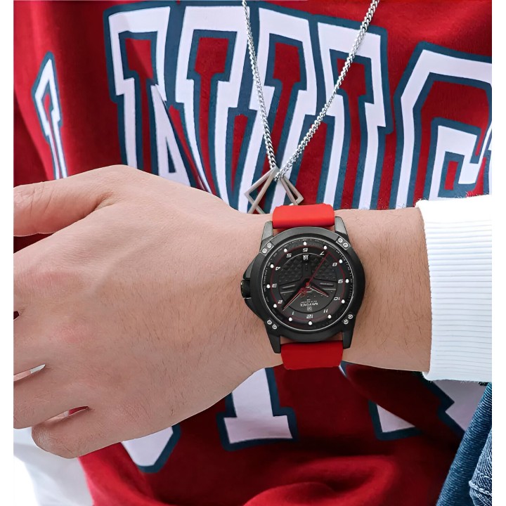 Reloj Naviforce Casual Nf8031 Crono Hombre Goma + Estuche
