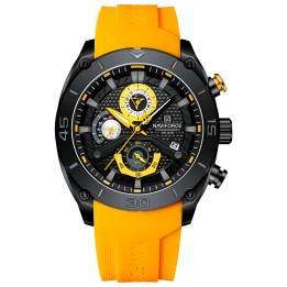 Reloj Naviforce Casual Nf8038 Crono Hombre Goma + Estuche