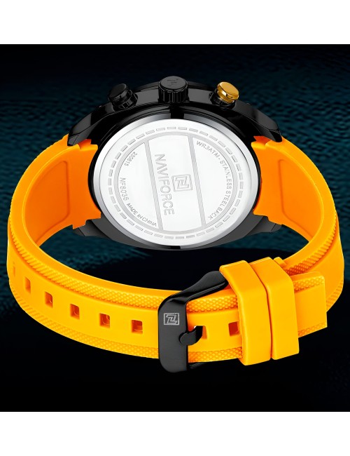Reloj Naviforce Casual Nf8038 Crono Hombre Goma + Estuche
