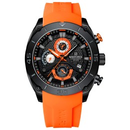 Reloj Naviforce Casual Nf8038 Crono Hombre Goma + Estuche