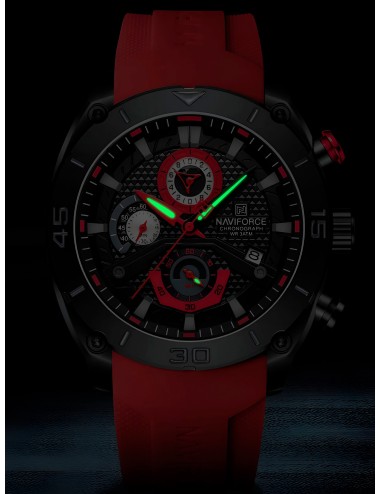 Reloj Naviforce Casual Nf8038 Crono Hombre Goma + Estuche