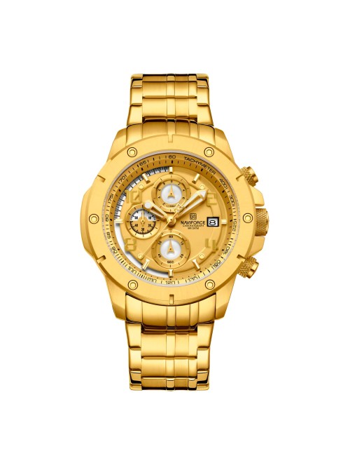 Reloj Naviforce Casual Nf8056 Crono Hombre Acero+ Estuche
