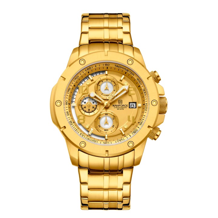 Reloj Naviforce Casual Nf8056 Crono Hombre Acero+ Estuche