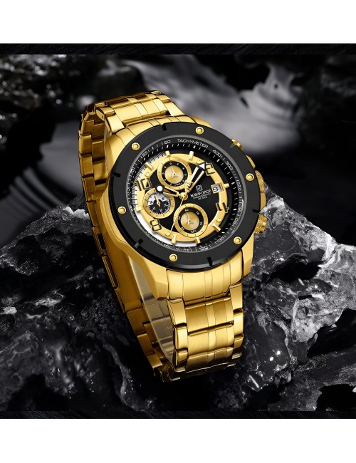 Reloj Naviforce Casual Nf8056 Crono Hombre Acero+ Estuche