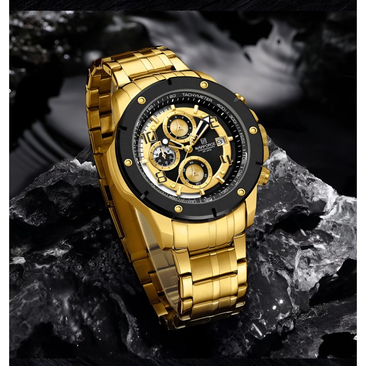 Reloj Naviforce Casual Nf8056 Crono Hombre Acero+ Estuche