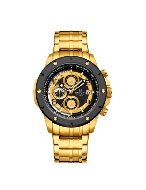 Reloj Naviforce Casual Nf8056 Crono Hombre Acero+ Estuche