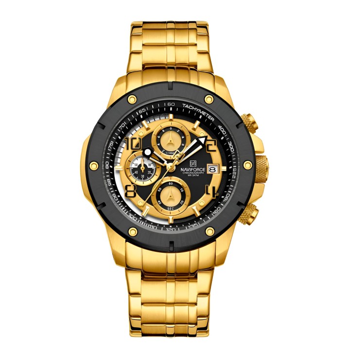 Reloj Naviforce Casual Nf8056 Crono Hombre Acero+ Estuche