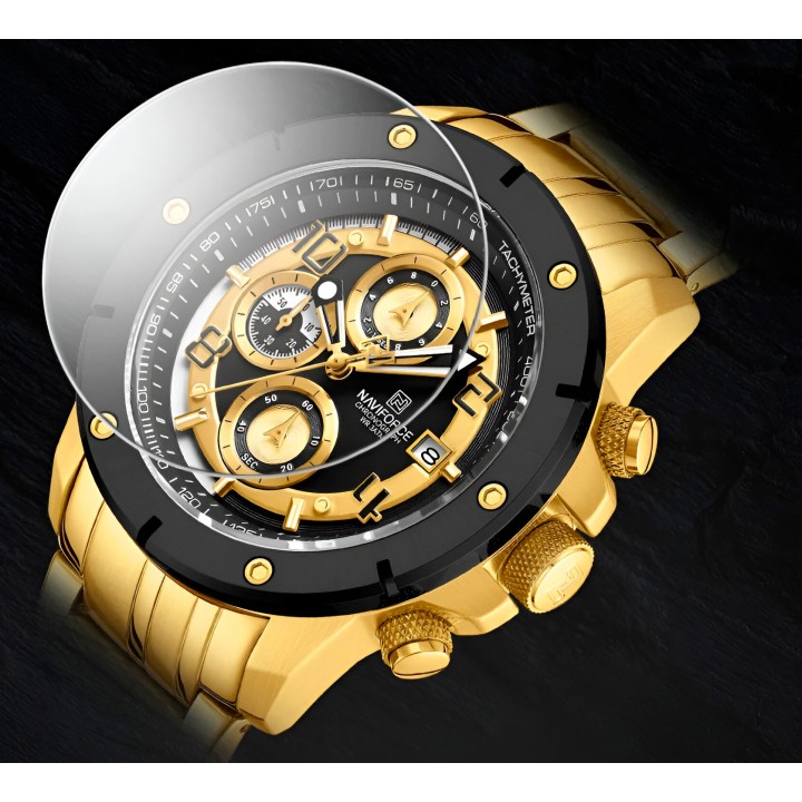 Reloj Naviforce Casual Nf8056 Crono Hombre Acero+ Estuche