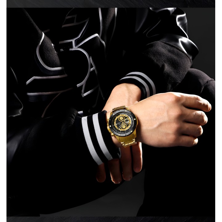 Reloj Naviforce Casual Nf8056 Crono Hombre Acero+ Estuche