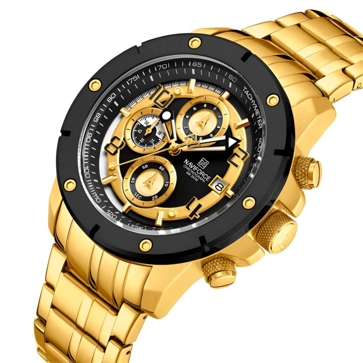 Reloj Naviforce Casual Nf8056 Crono Hombre Acero+ Estuche