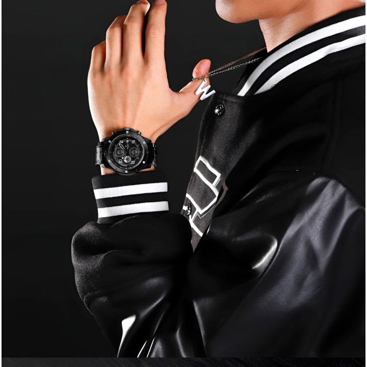 Reloj Naviforce Casual Nf8056 Crono Hombre Acero+ Estuche
