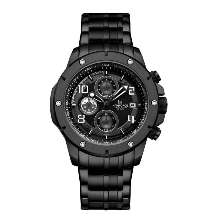 Reloj Naviforce Casual Nf8056 Crono Hombre Acero+ Estuche
