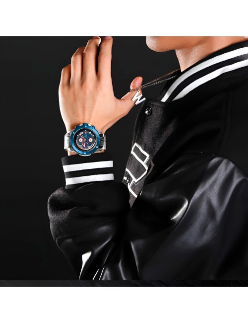 Reloj Naviforce Casual Nf8056 Crono Hombre Acero+ Estuche