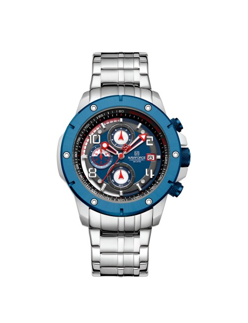 Reloj Naviforce Casual Nf8056 Crono Hombre Acero+ Estuche