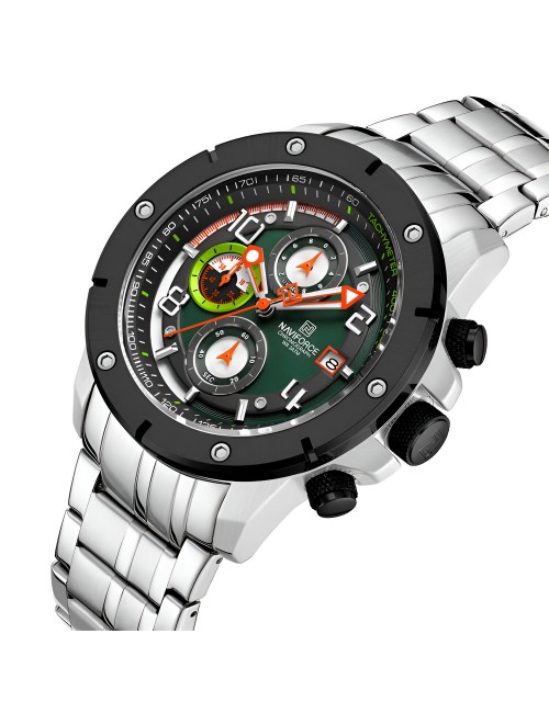 Reloj Naviforce Casual Nf8056 Crono Hombre Acero+ Estuche