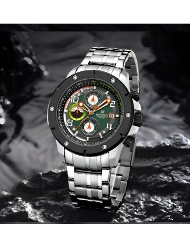 Reloj Naviforce Casual Nf8056 Crono Hombre Acero+ Estuche