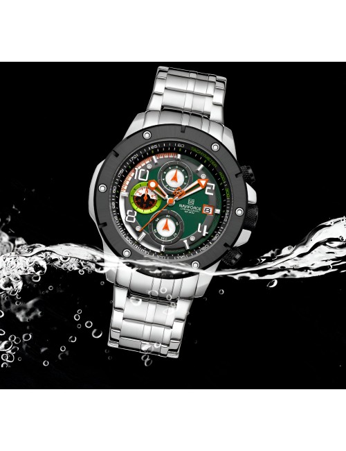 Reloj Naviforce Casual Nf8056 Crono Hombre Acero+ Estuche