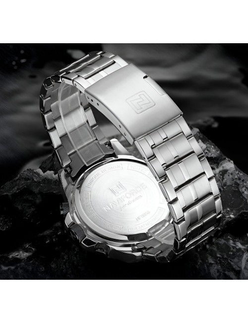Reloj Naviforce Casual Nf8056 Crono Hombre Acero+ Estuche