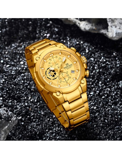 Reloj Naviforce Casual Nf8071 Crono Hombre Acero+ Estuche