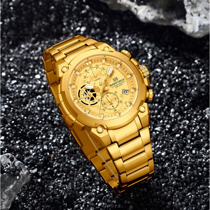 Reloj Naviforce Casual Nf8071 Crono Hombre Acero+ Estuche