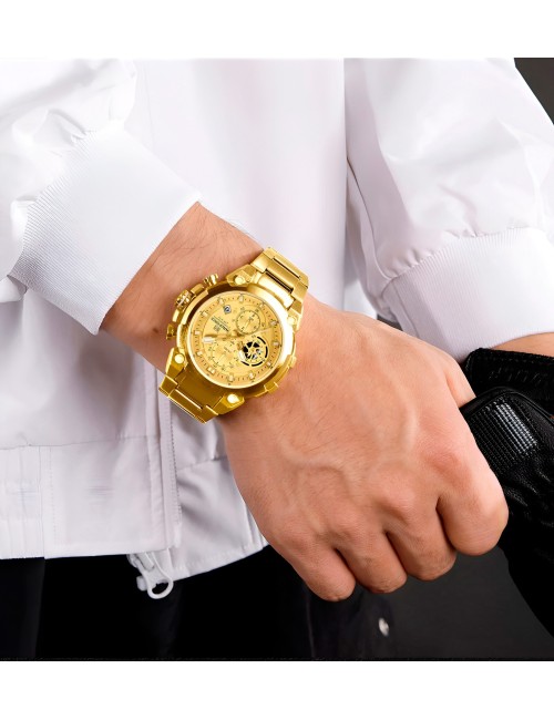 Reloj Naviforce Casual Nf8071 Crono Hombre Acero+ Estuche