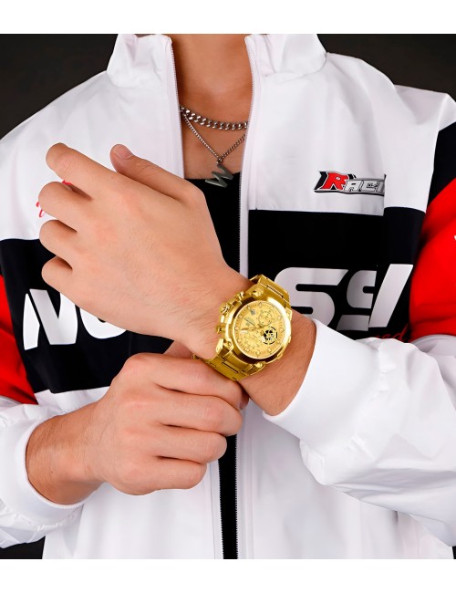 Reloj Naviforce Casual Nf8071 Crono Hombre Acero+ Estuche