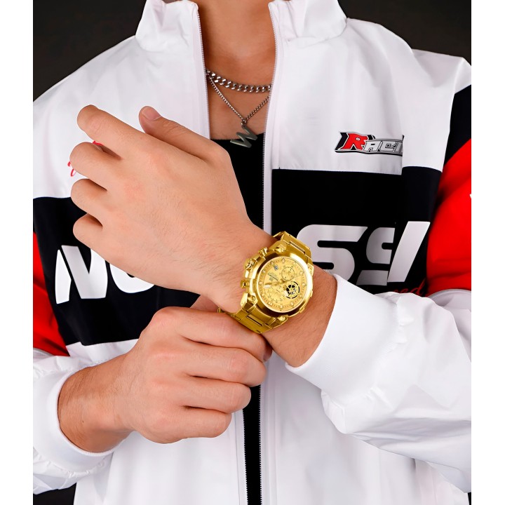 Reloj Naviforce Casual Nf8071 Crono Hombre Acero+ Estuche
