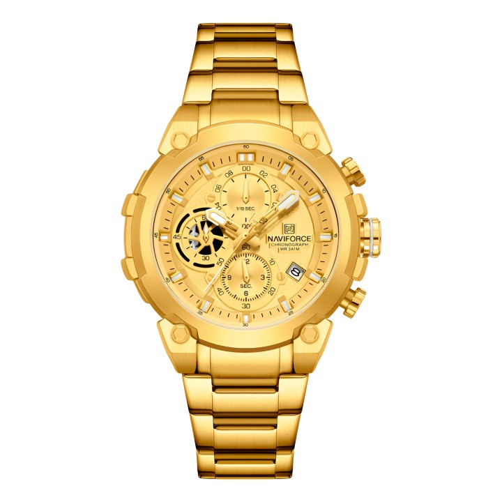 Reloj Naviforce Casual Nf8071 Crono Hombre Acero+ Estuche