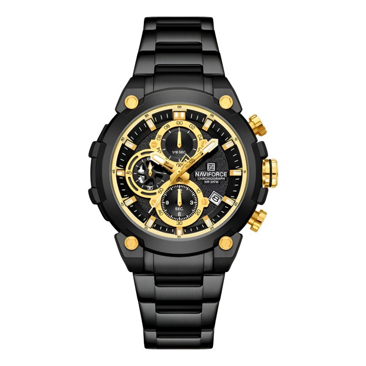 Reloj Naviforce Casual Nf8071 Crono Hombre Acero+ Estuche