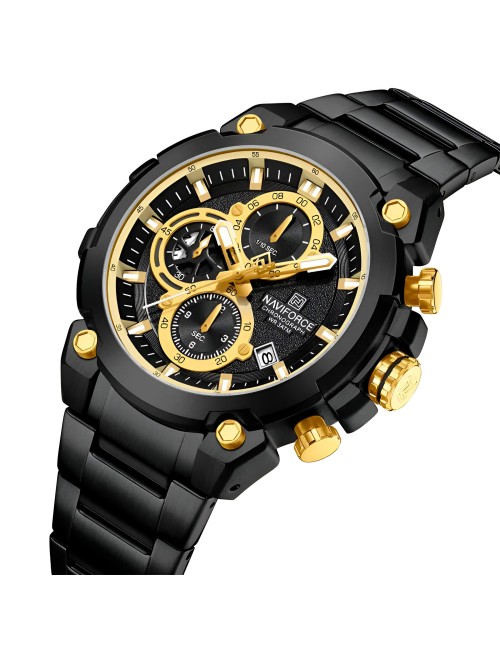 Reloj Naviforce Casual Nf8071 Crono Hombre Acero+ Estuche