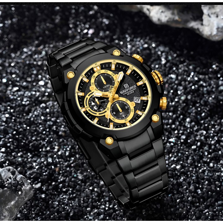Reloj Naviforce Casual Nf8071 Crono Hombre Acero+ Estuche