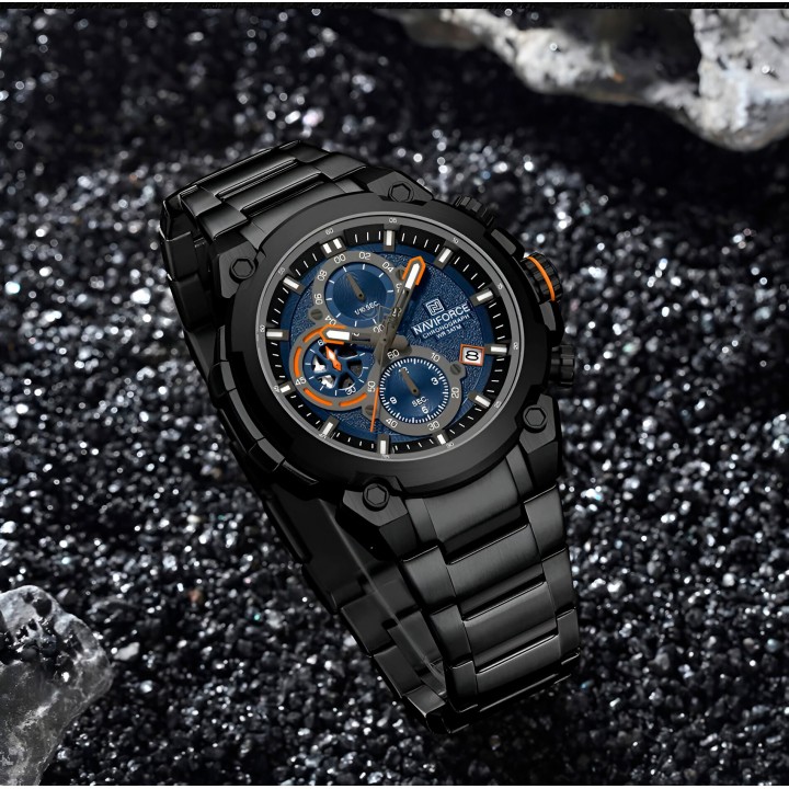 Reloj Naviforce Casual Nf8071 Crono Hombre Acero+ Estuche