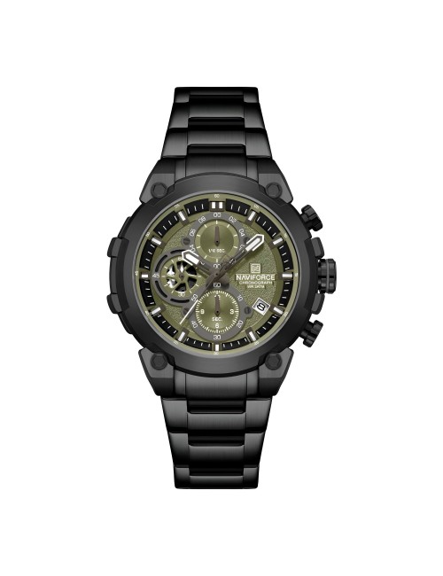 Reloj Naviforce Casual Nf8071 Crono Hombre Acero+ Estuche