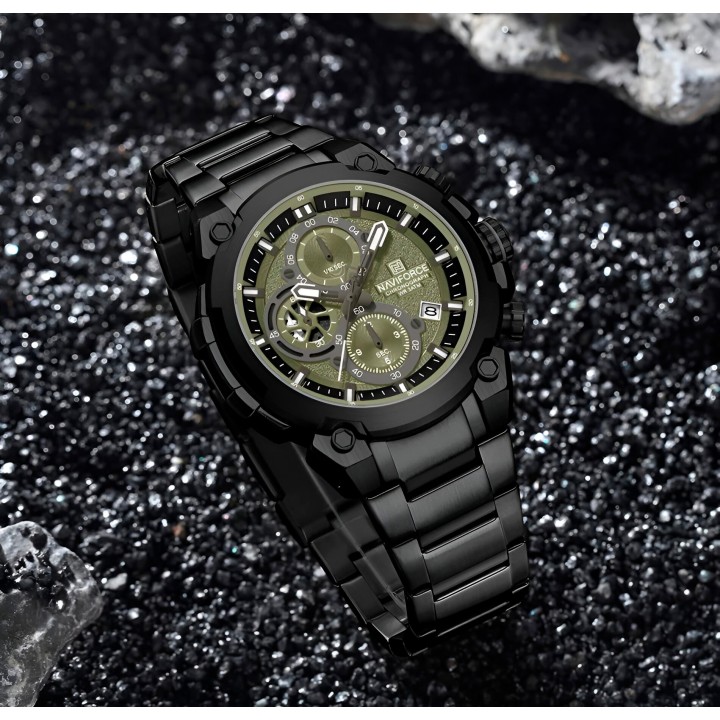 Reloj Naviforce Casual Nf8071 Crono Hombre Acero+ Estuche