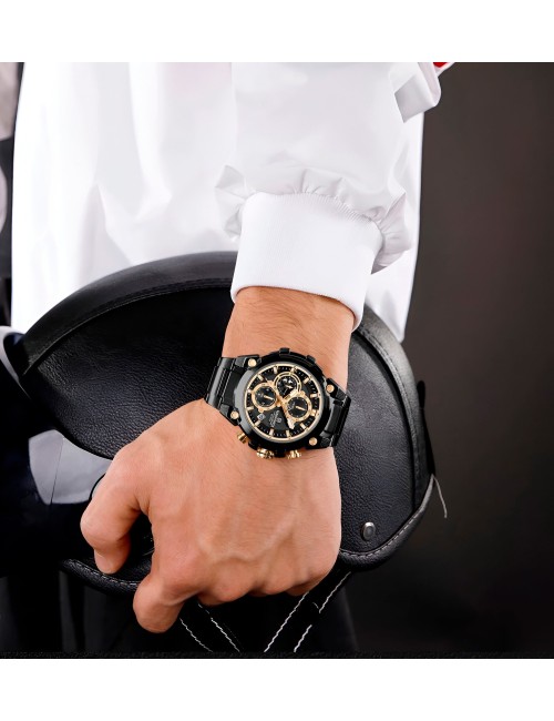 Reloj Naviforce Casual Nf8071 Crono Hombre Acero+ Estuche