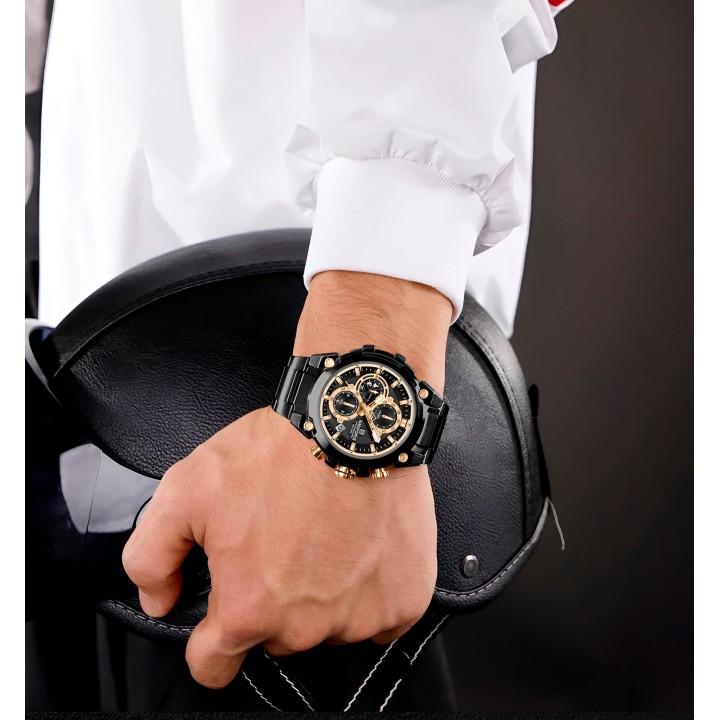 Reloj Naviforce Casual Nf8071 Crono Hombre Acero+ Estuche