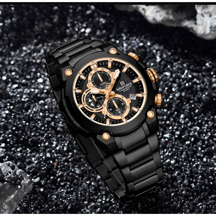 Reloj Naviforce Casual Nf8071 Crono Hombre Acero+ Estuche