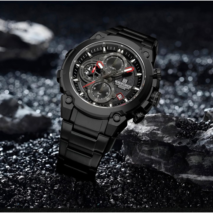 Reloj Naviforce Casual Nf8071 Crono Hombre Acero+ Estuche