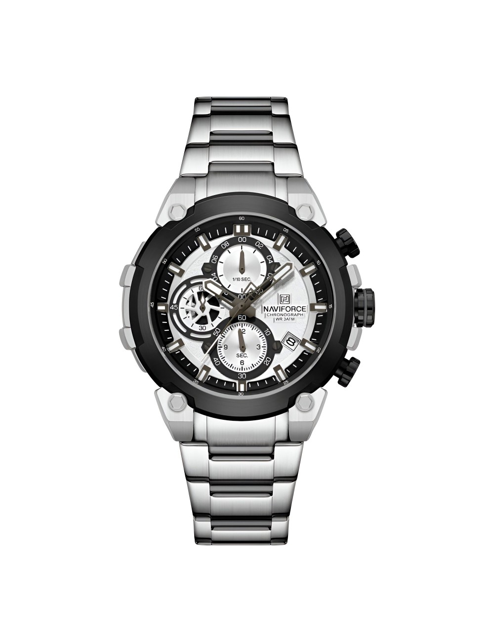 Reloj Naviforce Casual Nf8071 Crono Hombre Acero+ Estuche
