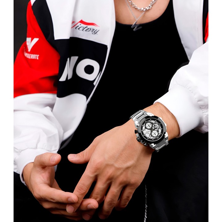 Reloj Naviforce Casual Nf8071 Crono Hombre Acero+ Estuche