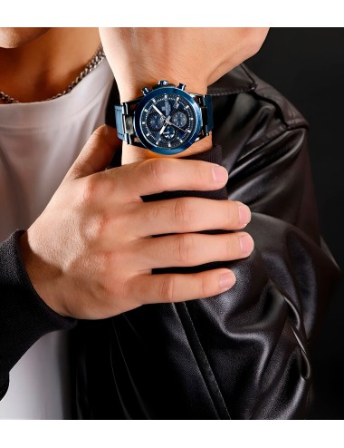 Reloj Naviforce Casual Nf8073 Crono Hombre Cuero + Estuche