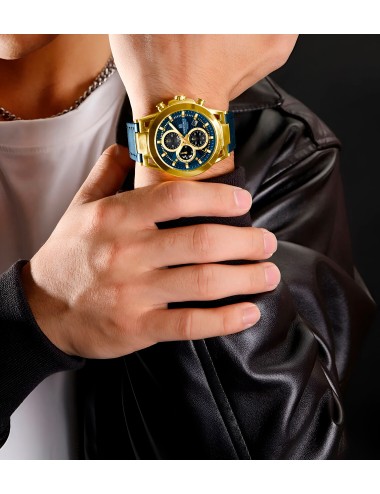 Reloj Naviforce Casual Nf8073 Crono Hombre Cuero + Estuche