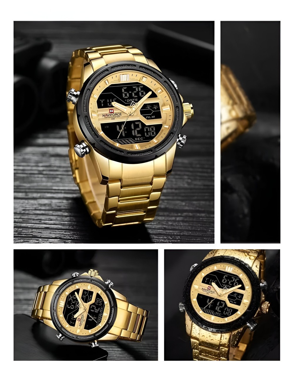 Reloj Naviforce Casual Nf9138s Crono Hombre Acero+ Estuche