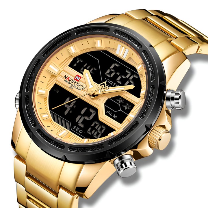 Reloj Naviforce Casual Nf9138s Crono Hombre Acero+ Estuche