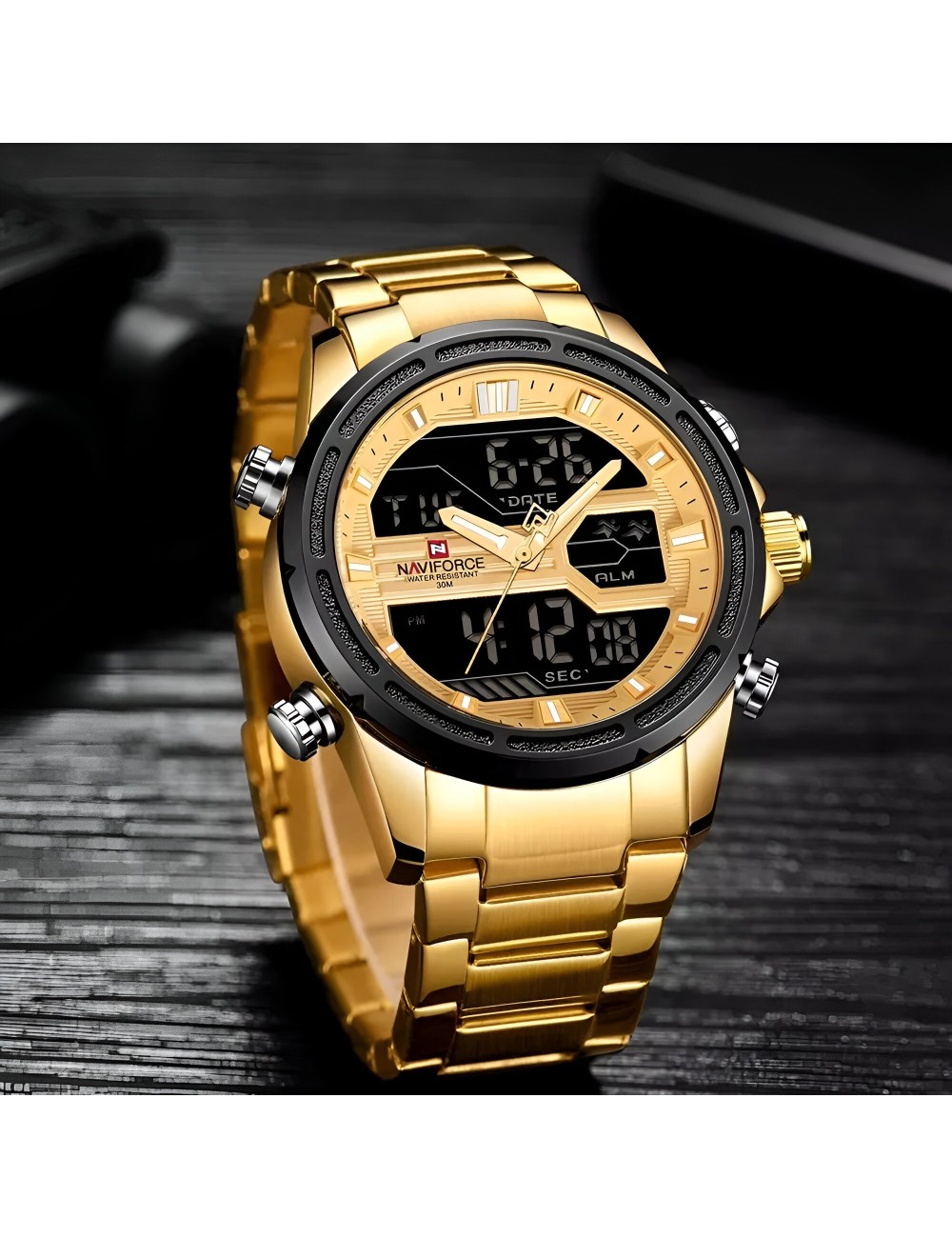 Reloj Naviforce Casual Nf9138s Crono Hombre Acero+ Estuche