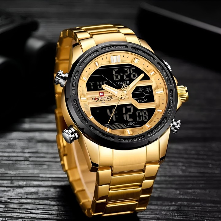 Reloj Naviforce Casual Nf9138s Crono Hombre Acero+ Estuche