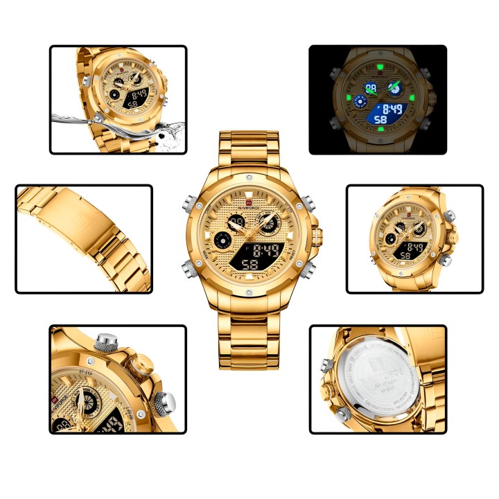Reloj Naviforce Casual Nf9217 Crono Hombre Acero+ Estuche