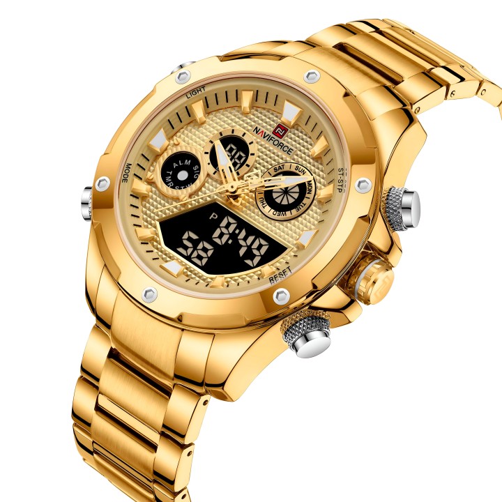 Reloj Naviforce Casual Nf9217 Crono Hombre Acero+ Estuche